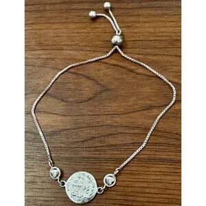 Sterling Silver “Believe in Yourself” Adjustable Slider Affirmational Bracelet